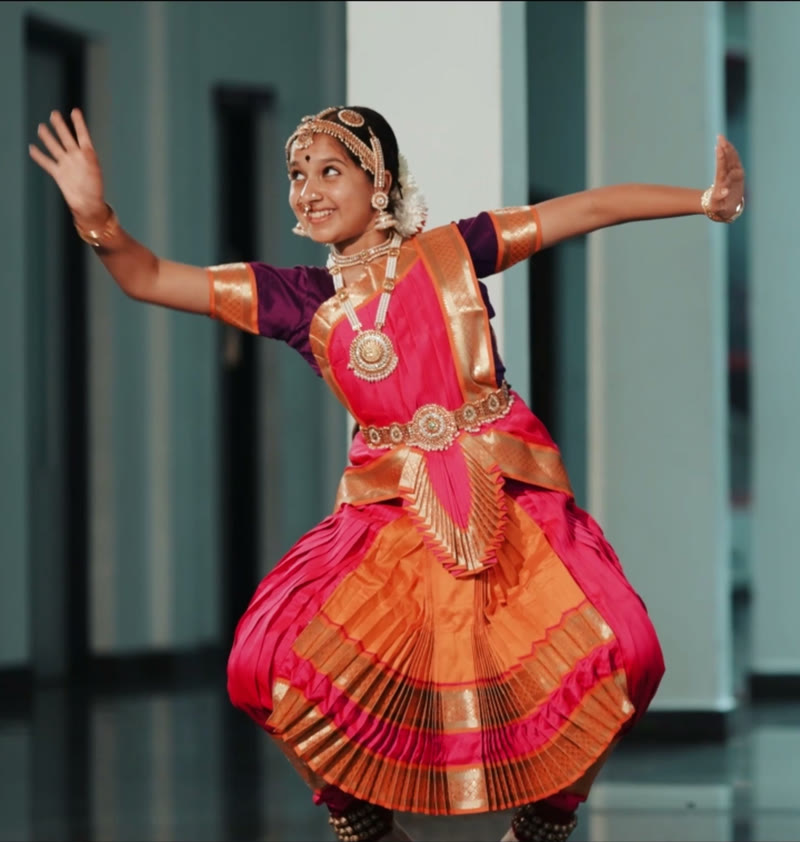 A Greenhills student performing Bharatanatyam